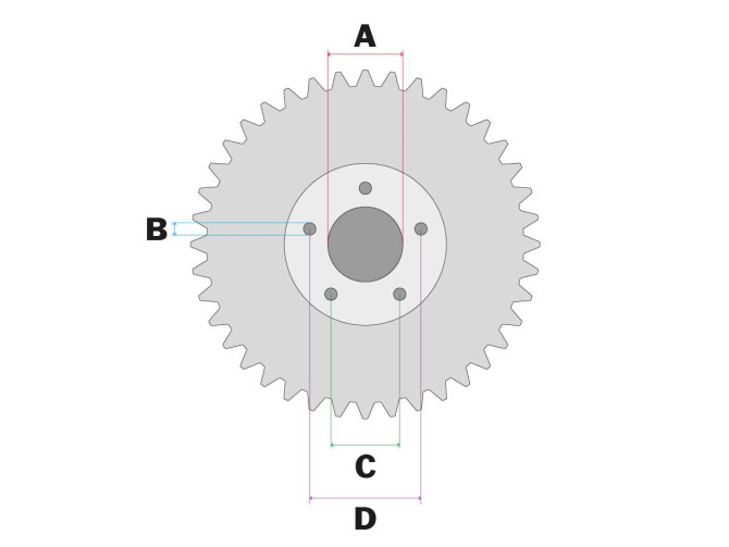 Rear sprocket Puch Z-One 5-holes 45 tooth (also Bernardi Mozzi) product